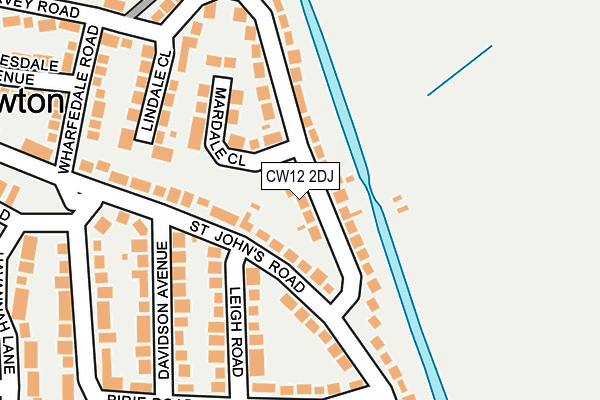 CW12 2DJ map - OS OpenMap – Local (Ordnance Survey)