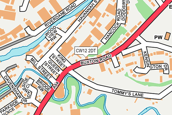 CW12 2DT map - OS OpenMap – Local (Ordnance Survey)