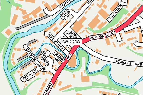 CW12 2DW map - OS OpenMap – Local (Ordnance Survey)