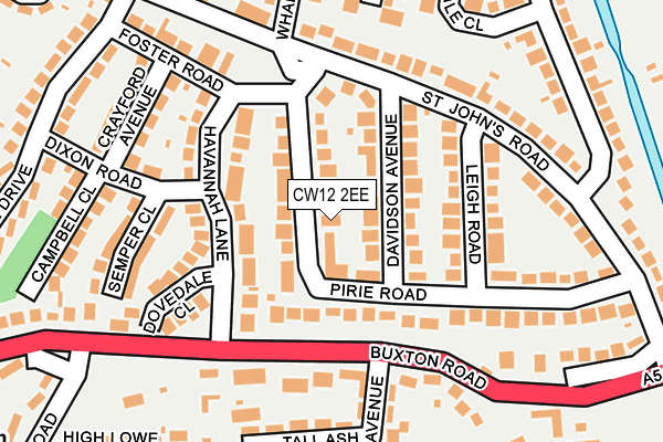 CW12 2EE map - OS OpenMap – Local (Ordnance Survey)