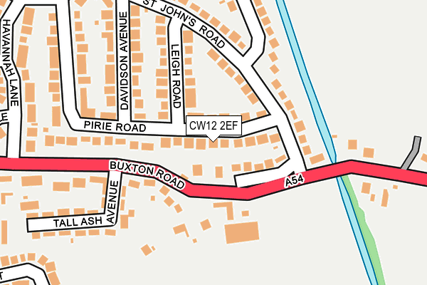 CW12 2EF map - OS OpenMap – Local (Ordnance Survey)