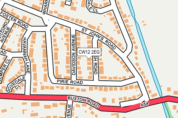 CW12 2EG map - OS OpenMap – Local (Ordnance Survey)