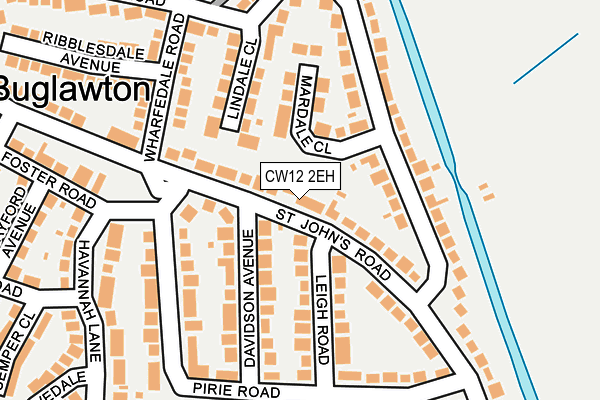 CW12 2EH map - OS OpenMap – Local (Ordnance Survey)