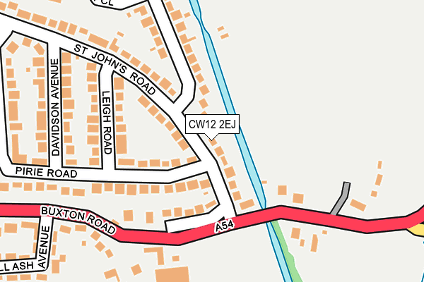 CW12 2EJ map - OS OpenMap – Local (Ordnance Survey)