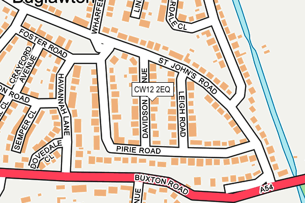 CW12 2EQ map - OS OpenMap – Local (Ordnance Survey)