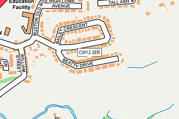 CW12 2ER map - OS OpenMap – Local (Ordnance Survey)