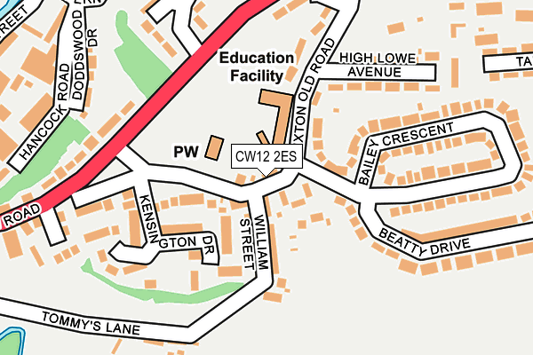 CW12 2ES map - OS OpenMap – Local (Ordnance Survey)