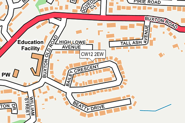 CW12 2EW map - OS OpenMap – Local (Ordnance Survey)
