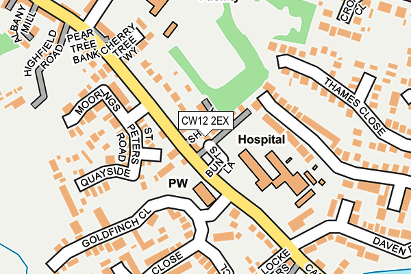 CW12 2EX map - OS OpenMap – Local (Ordnance Survey)