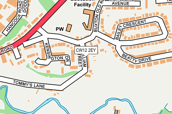 CW12 2EY map - OS OpenMap – Local (Ordnance Survey)