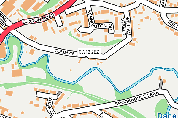 CW12 2EZ map - OS OpenMap – Local (Ordnance Survey)