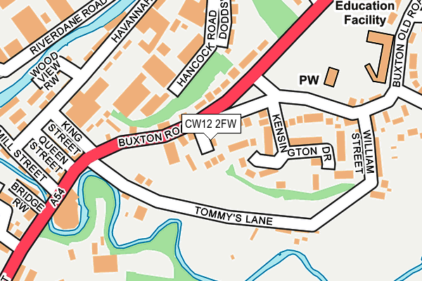 CW12 2FW map - OS OpenMap – Local (Ordnance Survey)