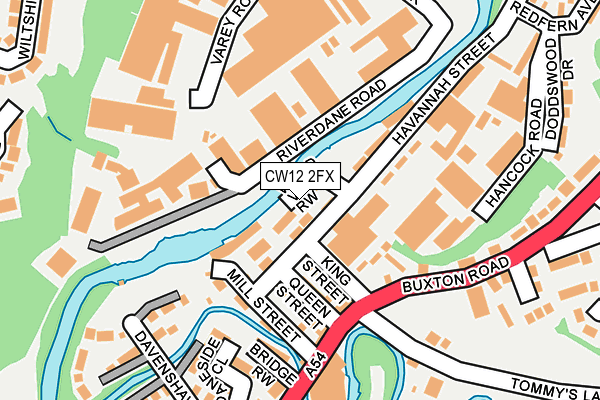 CW12 2FX map - OS OpenMap – Local (Ordnance Survey)