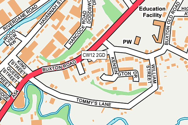 CW12 2GD map - OS OpenMap – Local (Ordnance Survey)