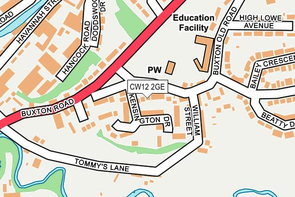 CW12 2GE map - OS OpenMap – Local (Ordnance Survey)