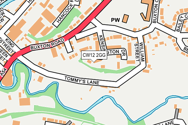 CW12 2GG map - OS OpenMap – Local (Ordnance Survey)