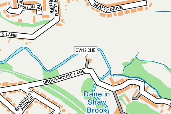 CW12 2HE map - OS OpenMap – Local (Ordnance Survey)