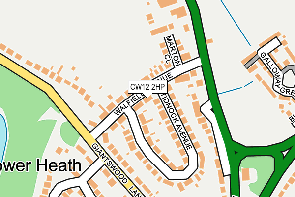 CW12 2HP map - OS OpenMap – Local (Ordnance Survey)