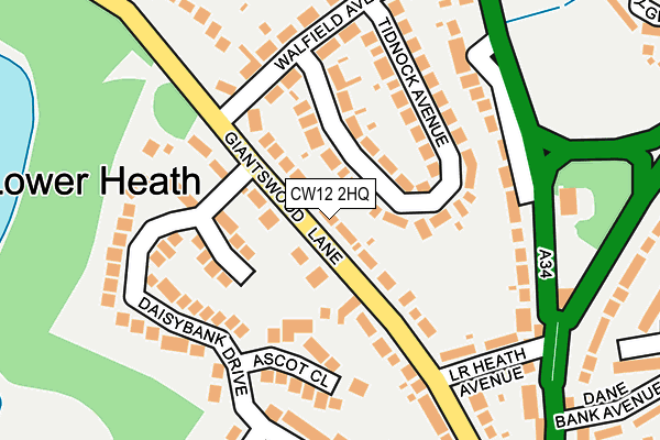 CW12 2HQ map - OS OpenMap – Local (Ordnance Survey)