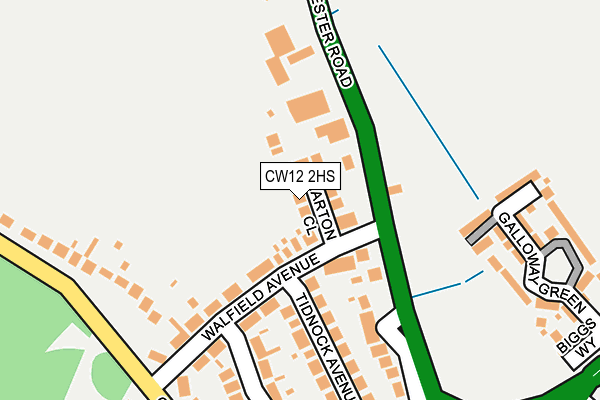 CW12 2HS map - OS OpenMap – Local (Ordnance Survey)