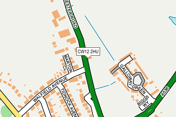 CW12 2HU map - OS OpenMap – Local (Ordnance Survey)