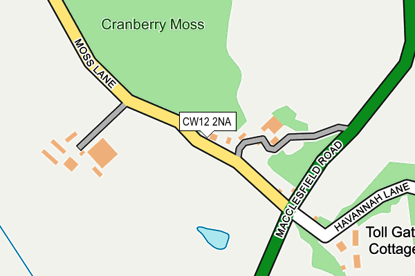 CW12 2NA map - OS OpenMap – Local (Ordnance Survey)