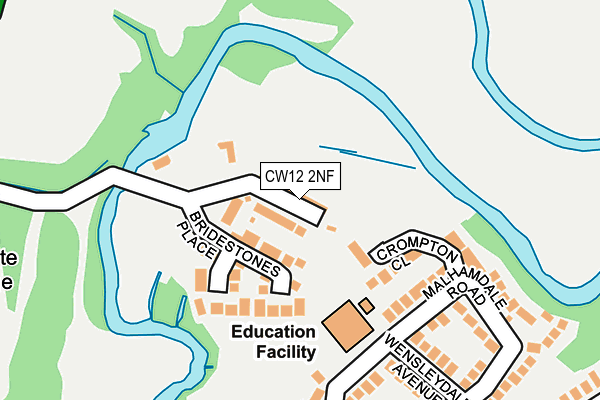 CW12 2NF map - OS OpenMap – Local (Ordnance Survey)