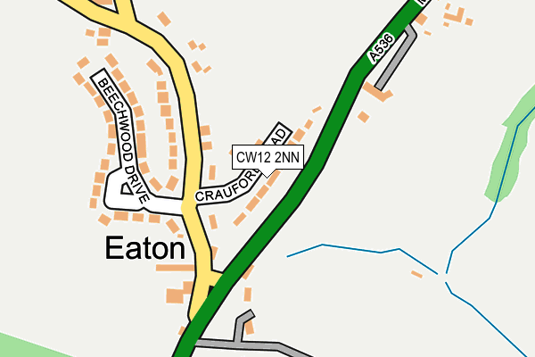 CW12 2NN map - OS OpenMap – Local (Ordnance Survey)