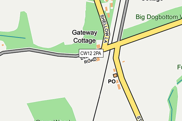 CW12 2PA map - OS OpenMap – Local (Ordnance Survey)