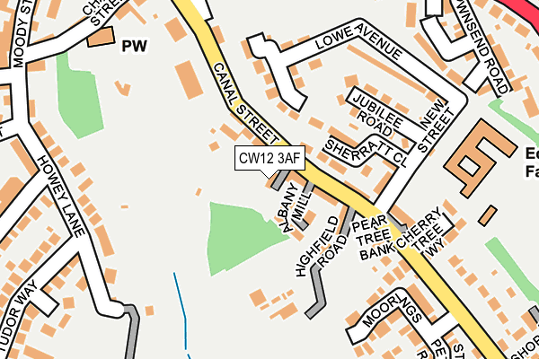 CW12 3AF map - OS OpenMap – Local (Ordnance Survey)