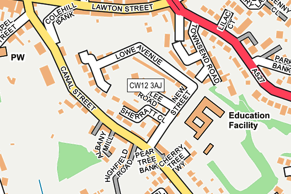 CW12 3AJ map - OS OpenMap – Local (Ordnance Survey)