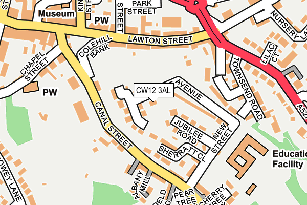 CW12 3AL map - OS OpenMap – Local (Ordnance Survey)