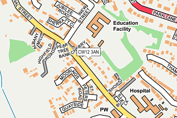 CW12 3AN map - OS OpenMap – Local (Ordnance Survey)