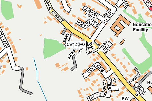 CW12 3AQ map - OS OpenMap – Local (Ordnance Survey)