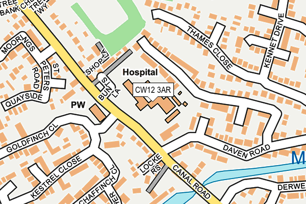 CW12 3AR map - OS OpenMap – Local (Ordnance Survey)