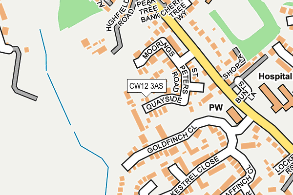 CW12 3AS map - OS OpenMap – Local (Ordnance Survey)