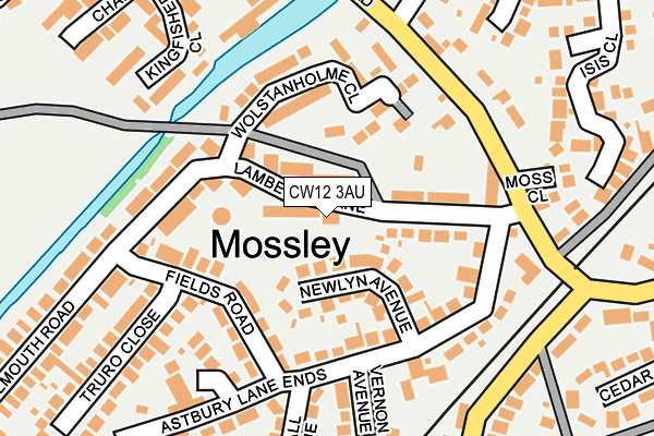 CW12 3AU map - OS OpenMap – Local (Ordnance Survey)