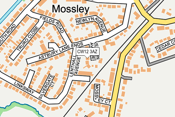 CW12 3AZ map - OS OpenMap – Local (Ordnance Survey)