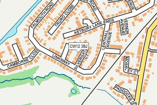 CW12 3BJ map - OS OpenMap – Local (Ordnance Survey)