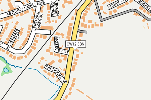 CW12 3BN map - OS OpenMap – Local (Ordnance Survey)