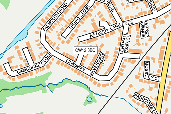 CW12 3BQ map - OS OpenMap – Local (Ordnance Survey)