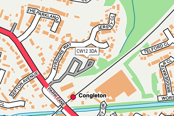 CW12 3DA map - OS OpenMap – Local (Ordnance Survey)