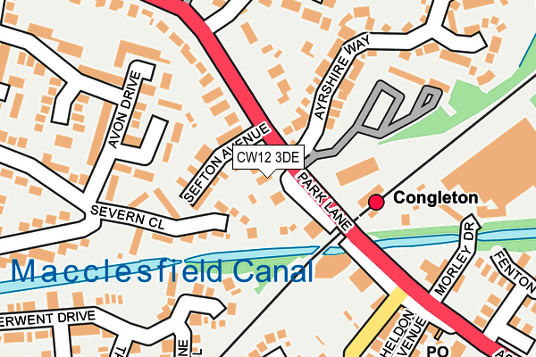 CW12 3DE map - OS OpenMap – Local (Ordnance Survey)