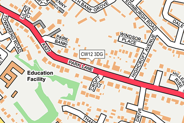 CW12 3DG map - OS OpenMap – Local (Ordnance Survey)