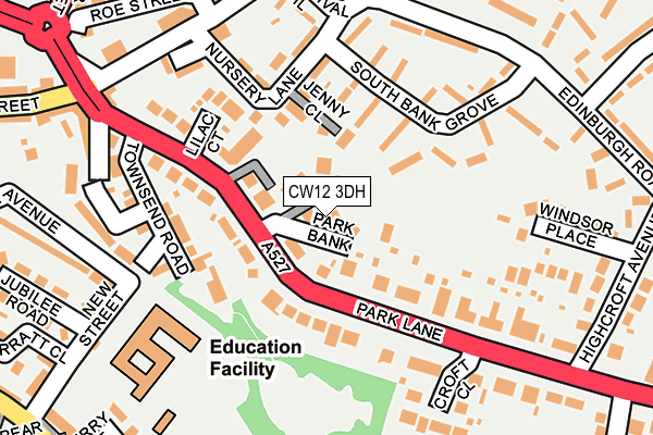 CW12 3DH map - OS OpenMap – Local (Ordnance Survey)