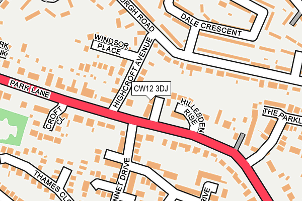 CW12 3DJ map - OS OpenMap – Local (Ordnance Survey)