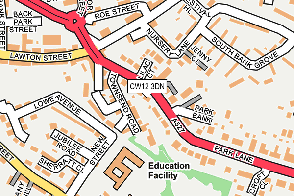 CW12 3DN map - OS OpenMap – Local (Ordnance Survey)