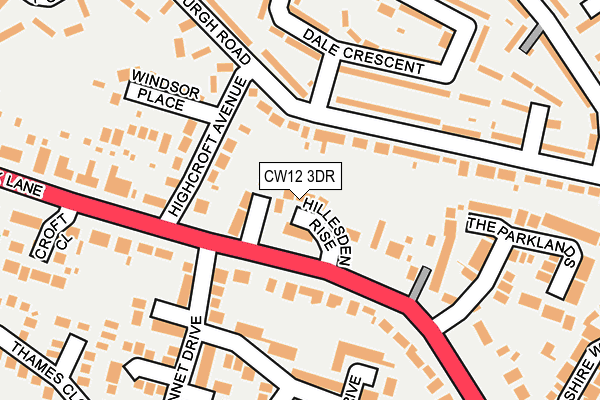 CW12 3DR map - OS OpenMap – Local (Ordnance Survey)