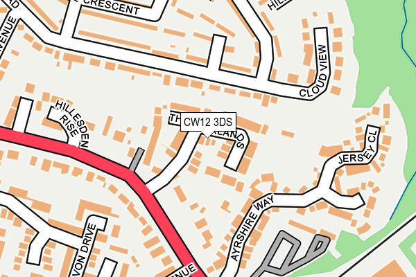 CW12 3DS map - OS OpenMap – Local (Ordnance Survey)