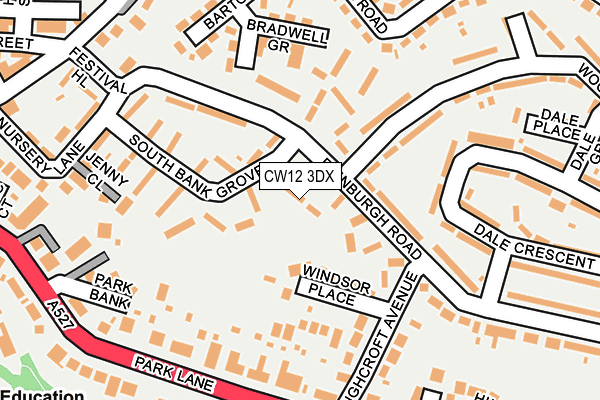 CW12 3DX map - OS OpenMap – Local (Ordnance Survey)